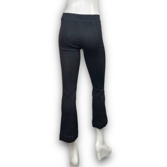 HELMUT LANG Pull On Crop Flare Black Neutral Minimalist Y2k Jeggings Goth Boho - Picture 7 of 12